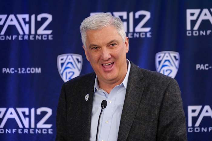 Pac-12 commissioner George Kliavkoff during Pac-12 Media Day at Pac-12 Network Studios